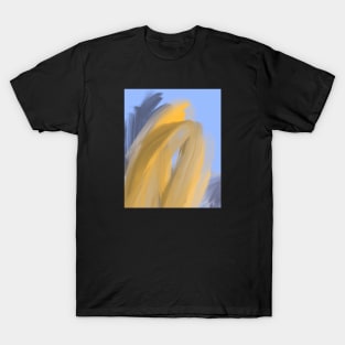 Abstract Golden Blue Painting T-Shirt